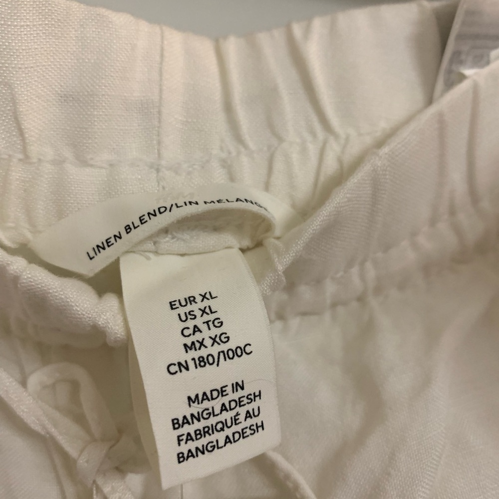 White linen blend pants - BNWT - Picture 3 of 5